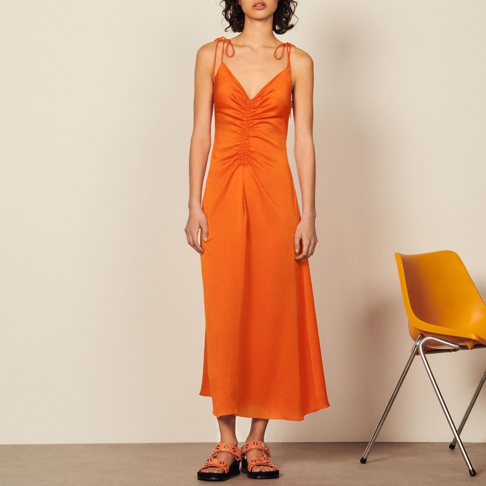 Sandro Long dress with narrow straps